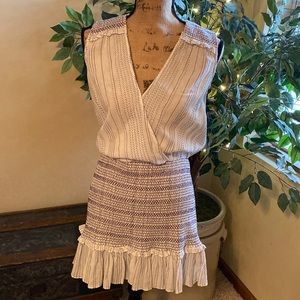 Veronica Beard White and Purple Mini Dress